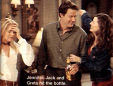 Jennifer, Jack, & Greta (M&M, & Julianne Morris) get wasted on Tequila shots.